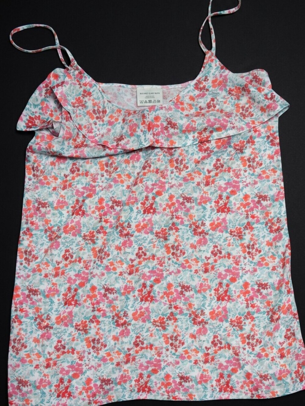 J CREW Floral Ruffle Cami Top - Pink, Red, Light Blue Lightqeight Boho Feminine